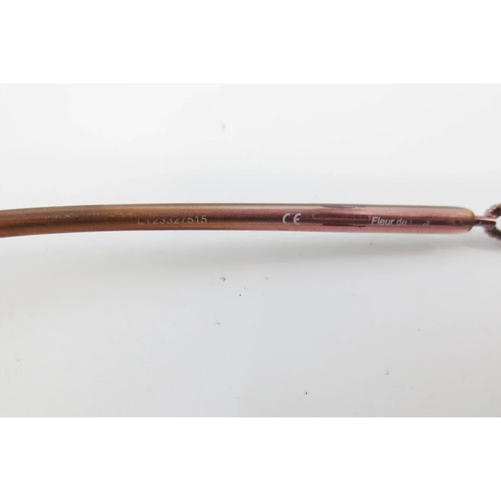 Fleur de Lis 1407 Eyeglasses Rose Gold Oval Semi Rimless Metal Frames 51-17-135